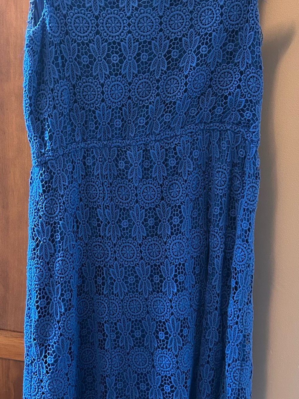 Lands' End Royal Blue Crochet Lace Top